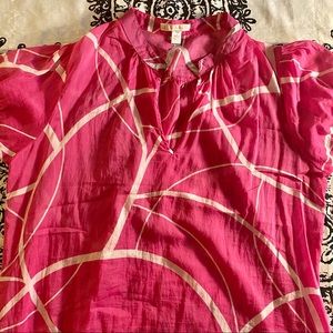 Pink Sheer Cotton & Silk Blouse